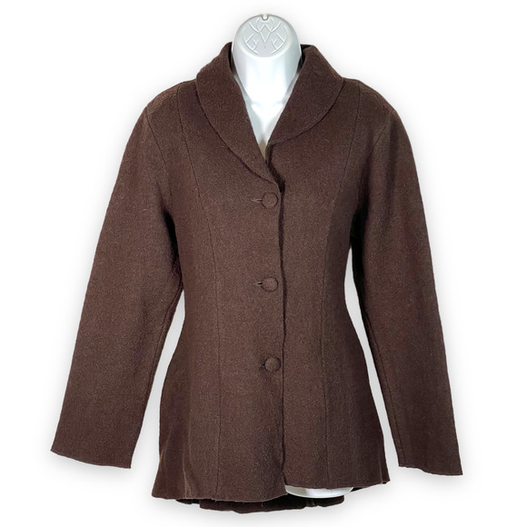 NEW NWT TSD Two Star Dog 100% Wool Brown Button Front Jacket ed Sz S L XL - Picture 1 of 9